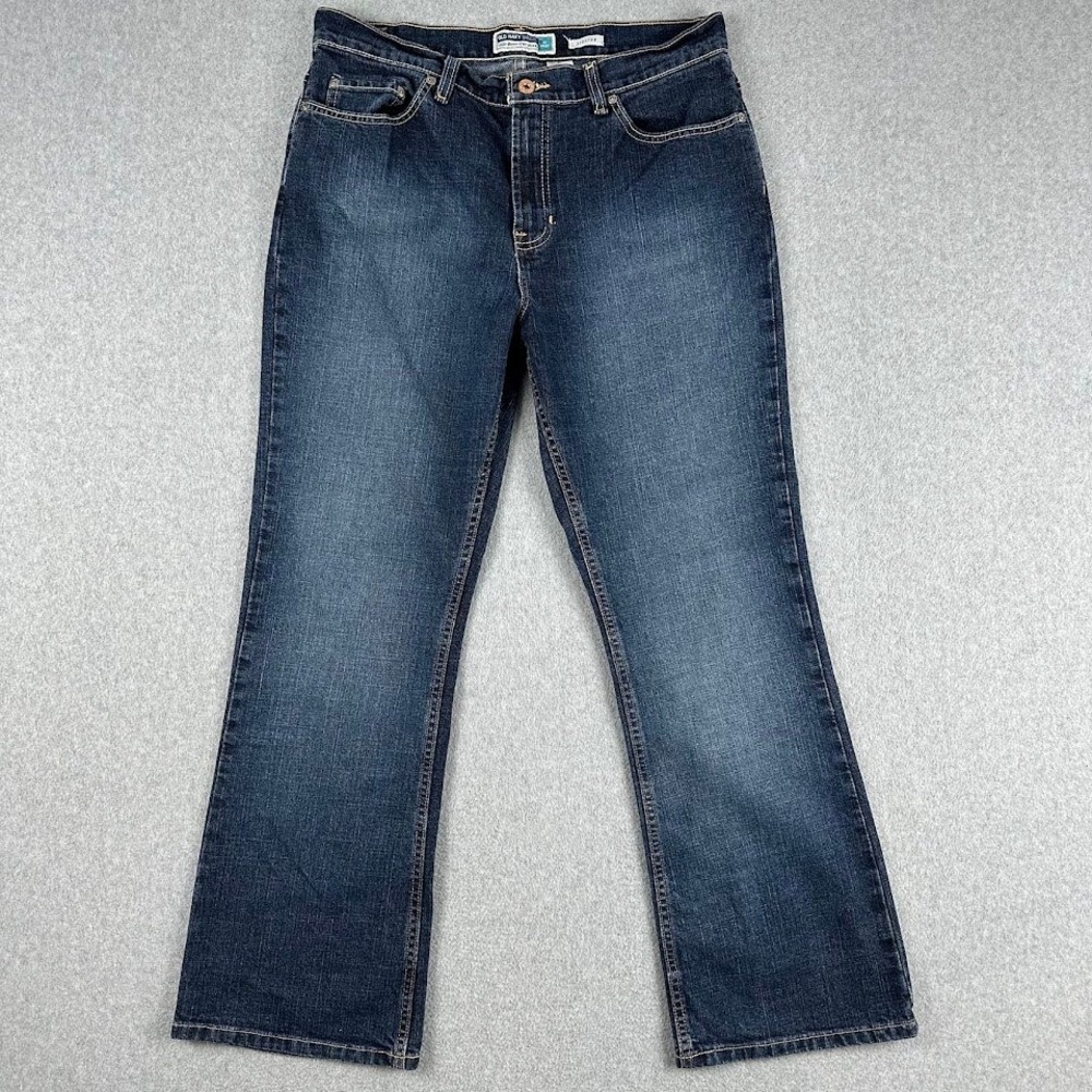 Vintage Old Navy Womens Boot Cut Jeans Size 12 Short Stretch Dark Wash Denim